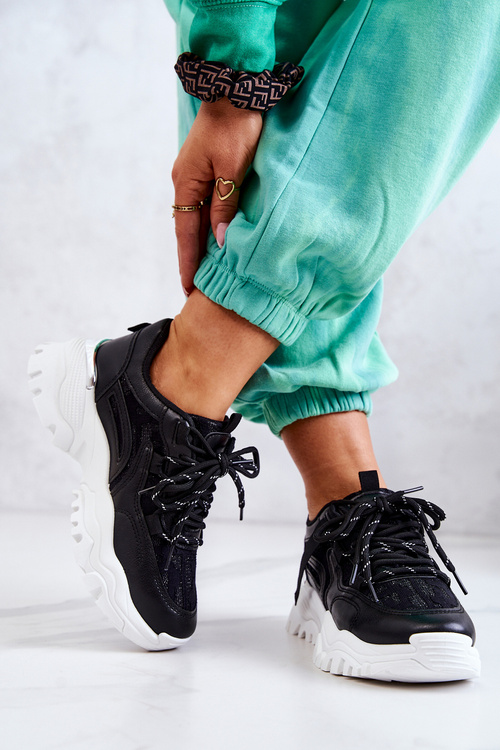 Sneakersy Buty Sportowe Masywna Podeszwa Czarne Your Style