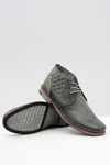 Men's Grey Leather Half Shoes Graziano