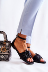 Fashionable Women's Leather Sandals Black Astana