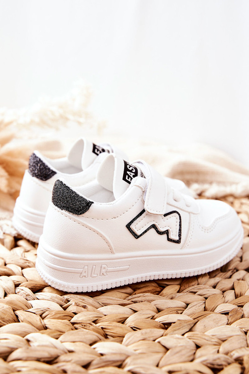 Children's Sports Shoes With Velcro White Black Santi