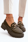 Women's Loafers With Decoration Dark Green Gargi