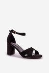 Block Heel Sandals Made Of Eco Suede Black Saniffia