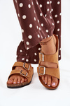 Women's Cork Platform Sandals With Buckles Camel Livara