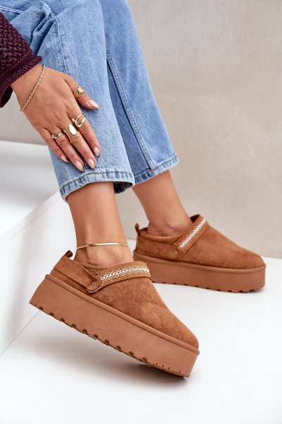 Śniegowce Platforma Ozdobny Haft Camel Selithria