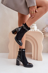 Women's Insulated Heeled Ankle Boots Black D&A MR880-085