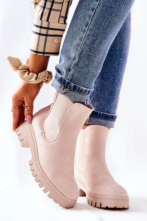 Suede Insulated Booties Light Beige Tozzi 