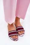 Patterned Flat Sandals Women Bordeaux Leysi