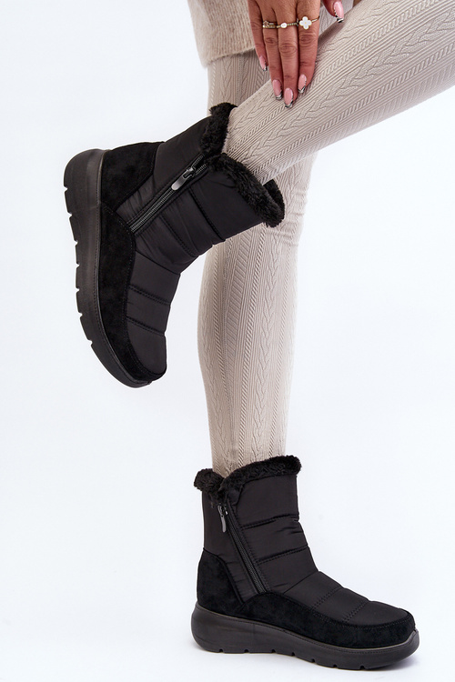 Women's Snow Boots with Faux Fur Black Primose