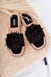 Women's Suede Slippers With Decoration Black Giorgia