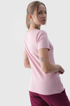 Women's Plain T-Shirt With Logo Pink 4F 4FWMM00TTSHF1845-56S