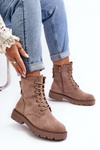 Women's Zip-Up Booties Dark Beige Ninsuni