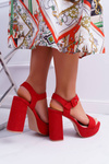 Women's Platform Stiletto Sandals Red LaMondes