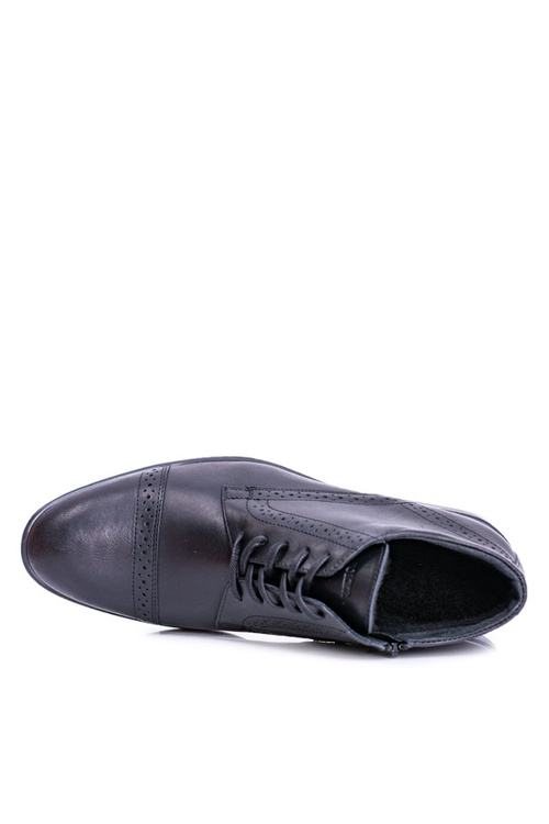 Men's Warmed Boots Polish Leather Sneakers Black Columbs