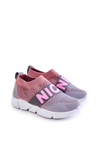 Children's Sport Slip-On Shoes Pink and Grey Cobby