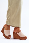 Light Flip Flops On Chunky Platform Beige Good Vibe
