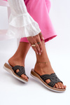 Comfortable Women's Flip-Flops with Zircons Inblu BV000037 Black