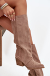 Women's cowboy boots with zipper beige Isalina
