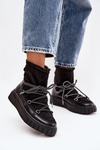 Women's Snow Boots With Laces Black Isalisse