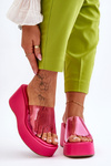 Women's Transparent Wedge Slippers Fuchsia Eliane