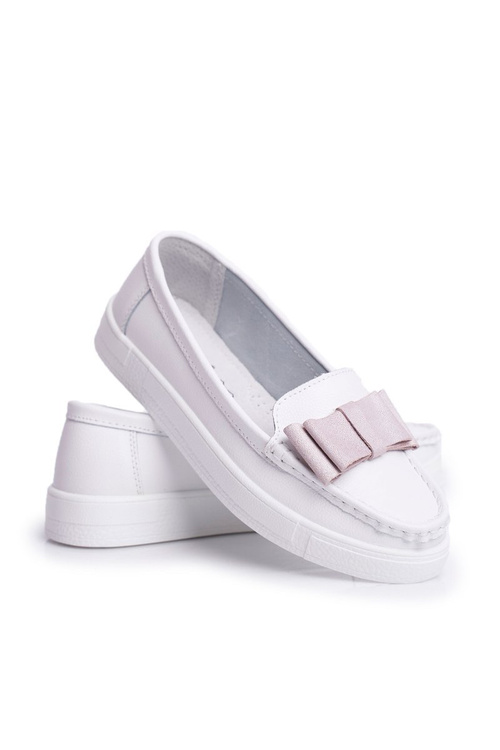 Mokassins Women's Leather White Pink Lovren