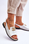 Women's Sandals With Decoration S.Barski KV-2775-49 Silver