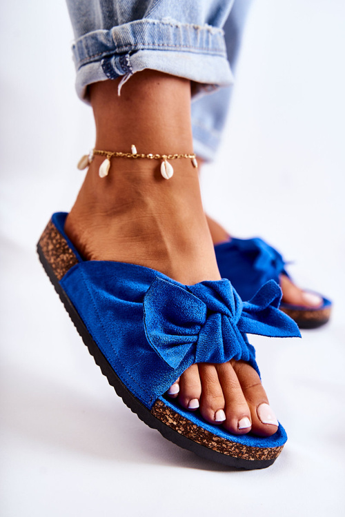 Slippers On The Cork Sole Dark blue Wendy