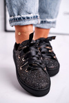 Women's Sneakers Elegant Leather Laura Messi Black 2045