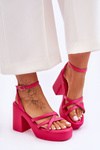 Fashionable High Heels Sandals With Straps Fuchsia Shemira
