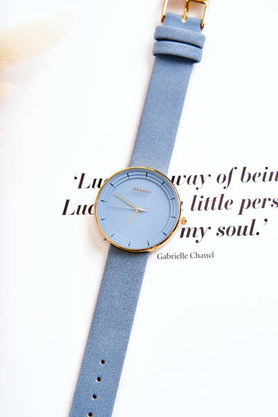 Zegarek Pasek Zamsz Damski Bez Niklu Niebieski Ernest