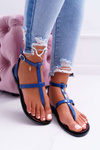 Lu Boo Sandals Roman Flip Flops Lento Navy Blue