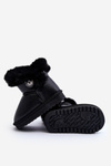 Lined Snow Boots with Fur Black Bessie