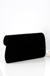 Women's Black Suede Clutch with Decoration