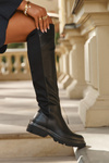 Slip-on Women's Boots Made of Eco Leather Black Sylvina
