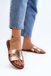 Women's Pink Gold Cut-Out Sandals Lumossa