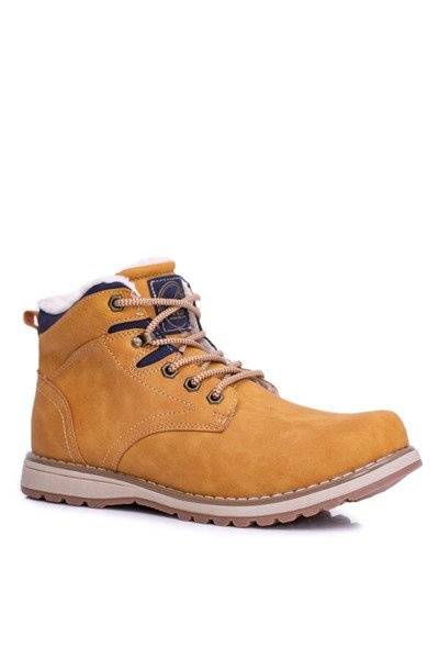 Warmed Men's Trekking Boots With Fleece Camel Nuss