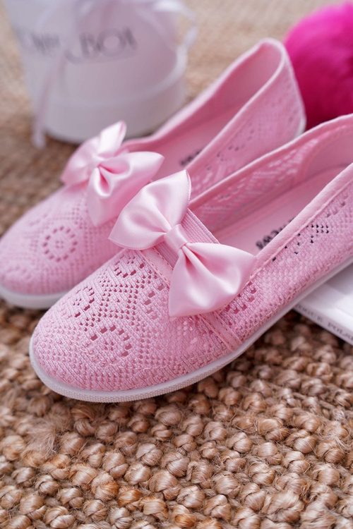 Children's Youth Lace-up Tennis Shoes Pink Dudi