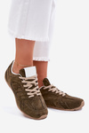 Ladies Sports Shoes Made Of Eco Suede Dark Green Dorella
