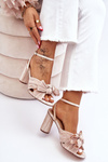 Fashionable Sandals With A Bow On Heels Light beige Callum