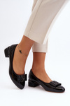 Black Patent Court Shoes with Block Heel Ilvanna