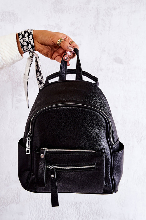 Leather Backpack Black Karlee