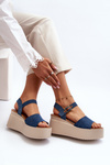 Women's Denim Wedge Sandals Blue Geferia