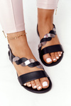 Leather Sandals Vinceza 21-17117 Black-Silver