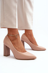 Elegant Pumps On A Decorative Heel Sergio Leone PB217 Nude