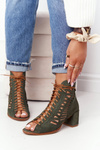 Suede Openwork Boots Maciejka Green 04040-09