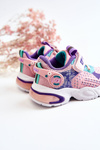 Buty Sportowe Dziecięce Materiałowe Rzepy Różowo-Fioletowe Lillo