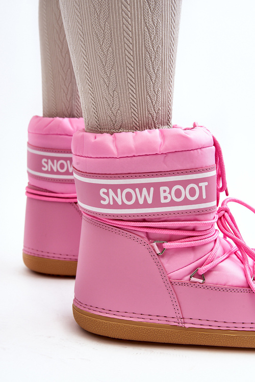 Women's lace-up snow boots in pink Soia