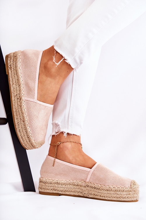Espadryle Damskie Platforma Różowe Marise