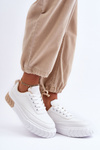 Classic Sport Shoes On Platform White-Beige Nannzie