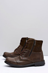 Warmed Leather Men's Boots With Zips Brown KOMODO 871