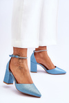 Elegant Shiny  Pumps With Rhinestones Blue Magic
